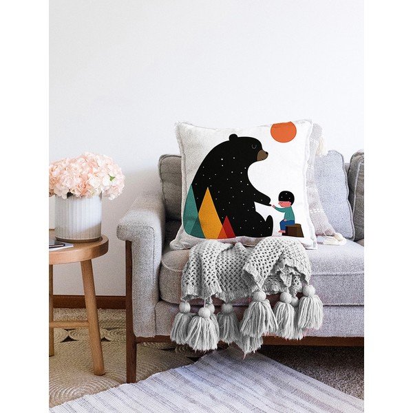 Obliečka na vankúš s prímesou bavlny Minimalist Cushion Covers Bear, 55 x 55 cm-image-2