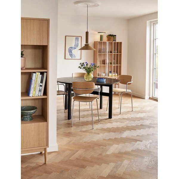 Kovová jedálenská stolička s podrúčkami/stohovateľná v prírodnej farbe Arch – Hübsch-image-3