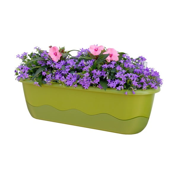 Zelená samozavlažovacia truhlica Plastia Mareta, dĺžka 60 cm-image-1