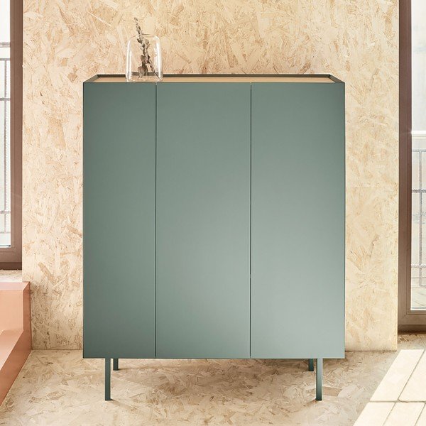 Zelená vysoká komoda v dekore duba 95x120 cm Arista – Teulat-image-1