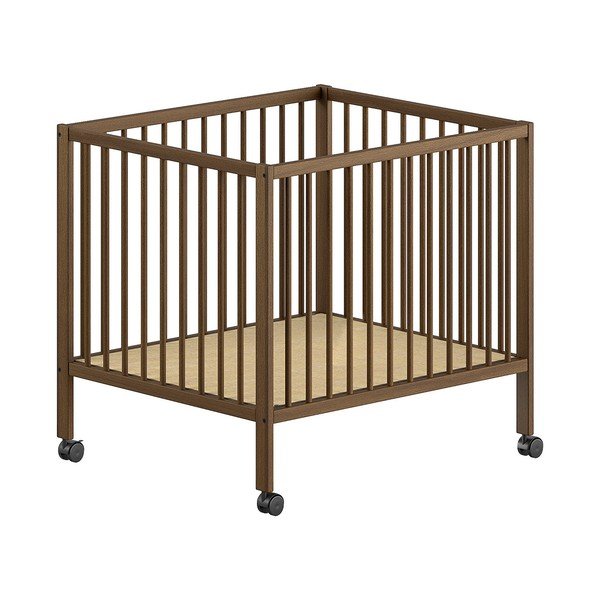 Hnedá detská ohrádka z bukového dreva 95x75 cm Dino – Vipack