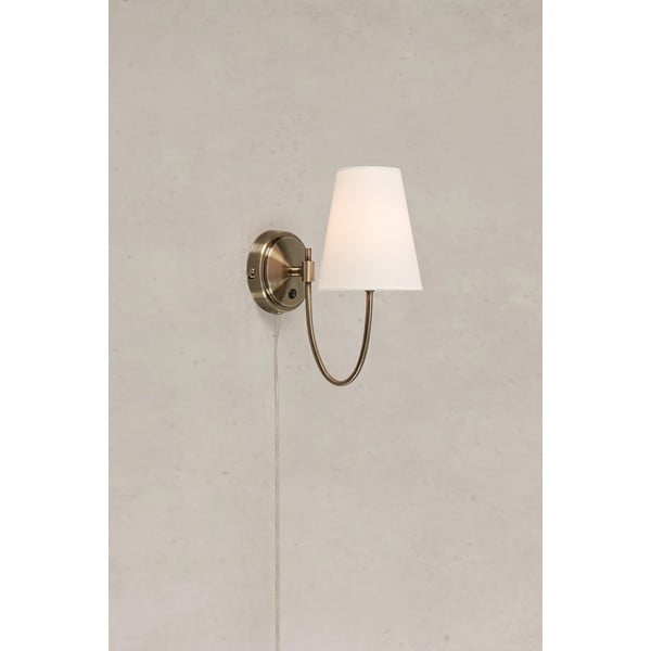 Biele/v mosadznej farbe nástenné svietidlo do zásuvky Amar – Markslöjd-image-4