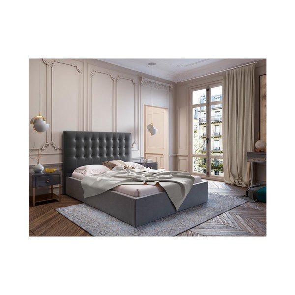 Tmavosivé čelo postele so zamatovým poťahom Windsor & Co Sofas Athena, 180 × 120 cm-image-3