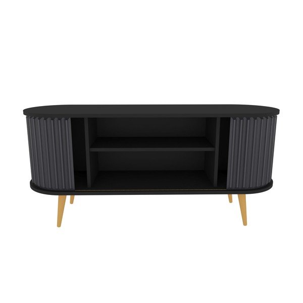 Čierno-antracitový TV stolík 140x64 cm Stor – Kalune Design-image-3