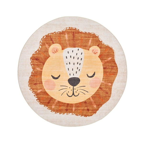 Oranžovo-krémový umývateľný detský koberec ø120 cm Candy – Universal