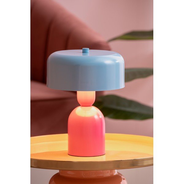 Modrá/ružová kovová stolová lampa (výška  24 cm) Double Funky – Leitmotiv-image-1