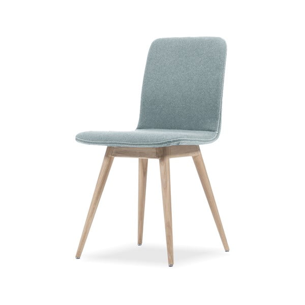Modrá jedálenská stolička s podnožou z dubového dreva Gazzda Ena