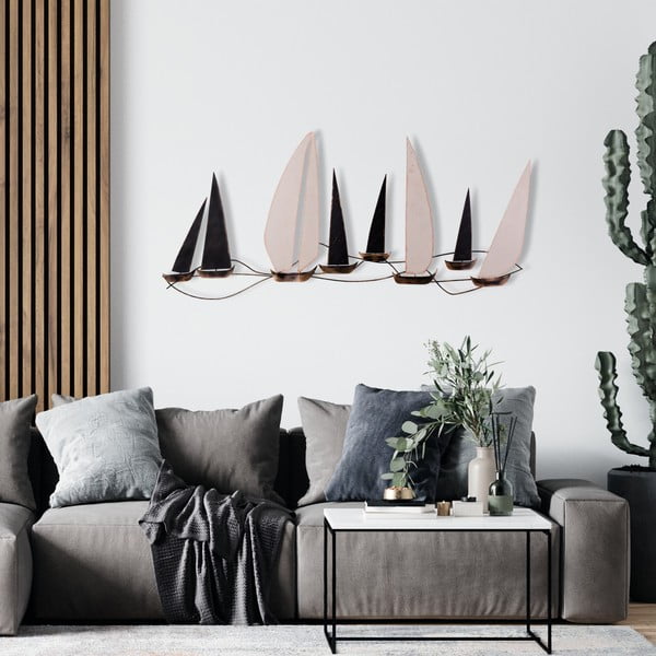 Kovová nástenná dekorácia 117x52 cm Ocean - Wallity-image-1