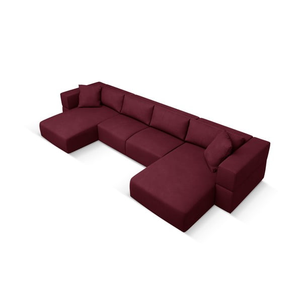 Vínovočervená rohová pohovka do "U" Esther - Milo Casa-image-2