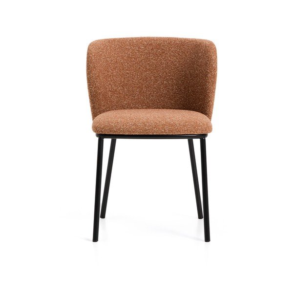 Čalúnené jedálenské kreslo v terakotovej farbe Ciselia – Kave Home-image-3