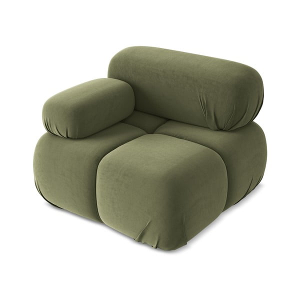 Svetlozelený zamatový modul pohovky (ľavý roh) Lokua – Makamii-image-2