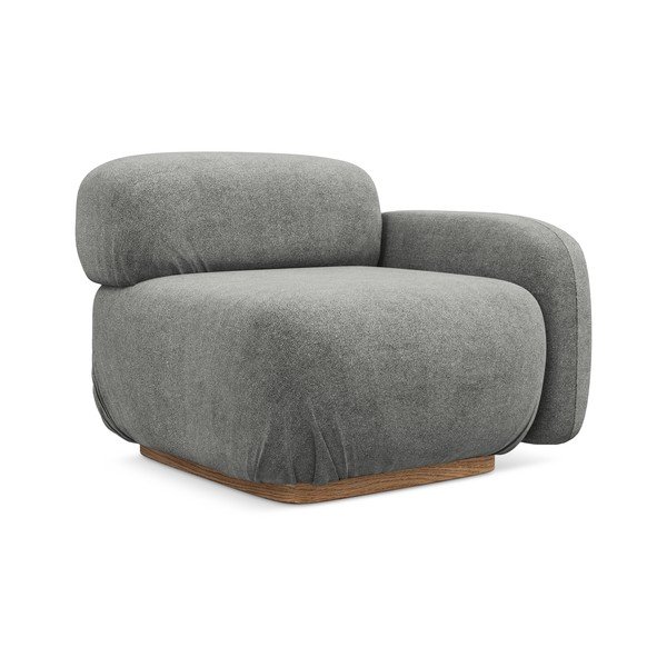 Sivý modul pohovky z textílie buklé (pravý roh) Ailani – Makamii-image-2