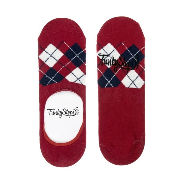 Červené nízke ponožky Funky Steps Polo, veľkosť 39 - 45