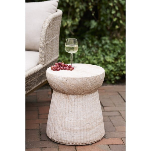 Kamenný okrúhly záhradný stolík ø 37 cm Bonn – House Nordic-image-2