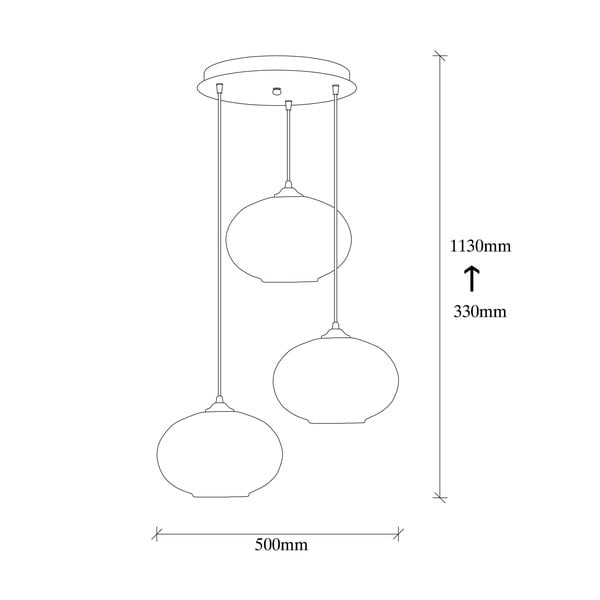 Závesné svietidlo v okrovo žltej a čiernej farbe so skleneným tienidlom ø 50 cm Camini – Opviq lights-image-4