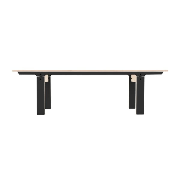 Čierna lavica na sedenie rform Slim 04, dĺžka 165 cm