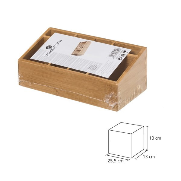 Bambusový kúpeľňový organizér na kozmetiku v prírodnej farbe - Casa Selección-image-2