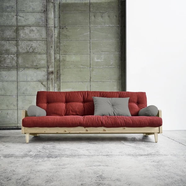 Rozkladacia sofa Indie Natural, Passion Red/Granite Grey-image-1