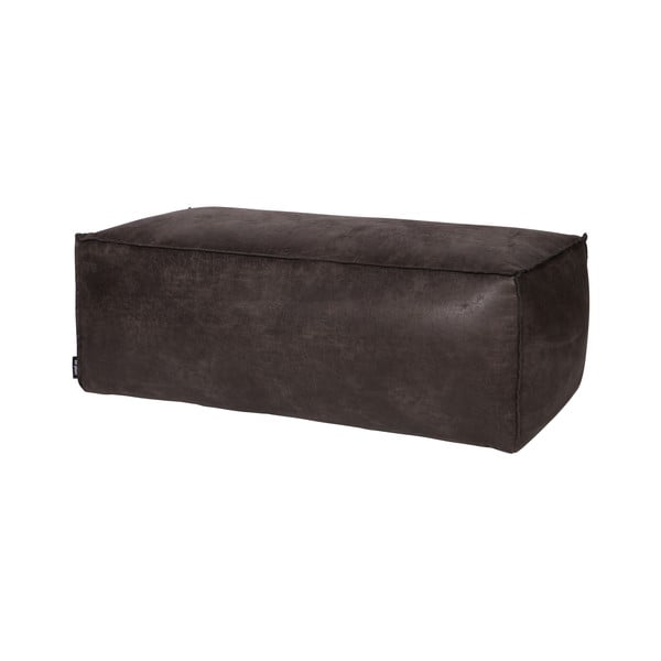 Čierna podnožka z imitácie kože Rodeo – WOOOD-image-2