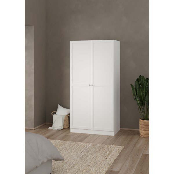 Biela šatníková skriňa 99x200x62 cm Billund – Tvilum-image-1