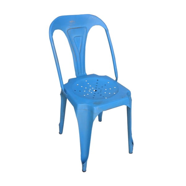 Kovová retro stolička Sofian, modrá