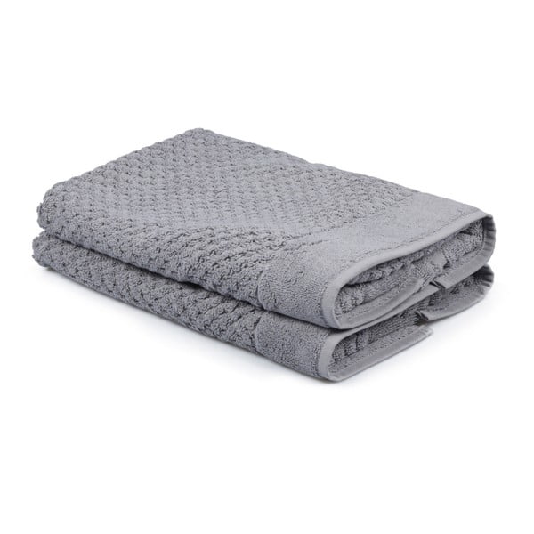 Sada 2 sivých uterákov zo 100% bavlny Mosley, 50 × 80 cm
