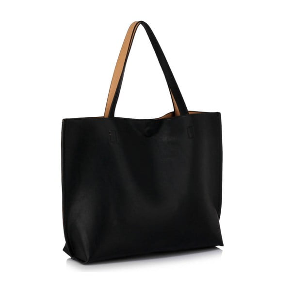 Béžovo-čierna obojstranná kabelka L&S Bags Lumia