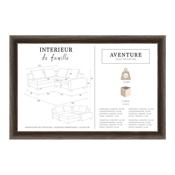 Béžová rohová pohovka s lôžkom na ľavej strane Interieur De Famille Paris Aventure-image-2