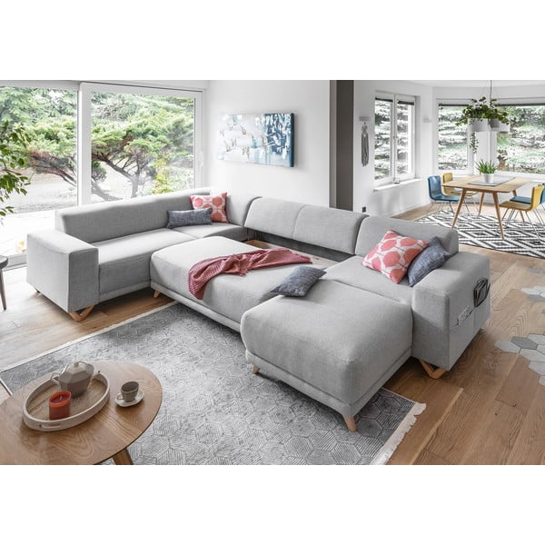 Svetlosivá rozkladacia/s úložným priestorom rohová pohovka (ľavý roh/do tvaru "U") Classy Sophie – Miuform-image-4