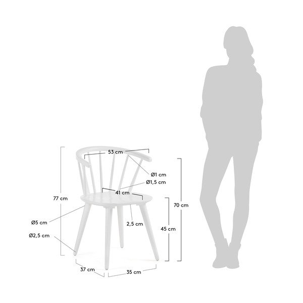 Sada 2 bielych jedálenských stoličiek La Forma Krisa-image-2