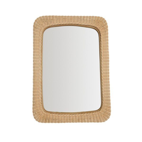 Nástenné zrkadlo s ratanovým rámom 58x79 cm Zilna – Kave Home-image-3