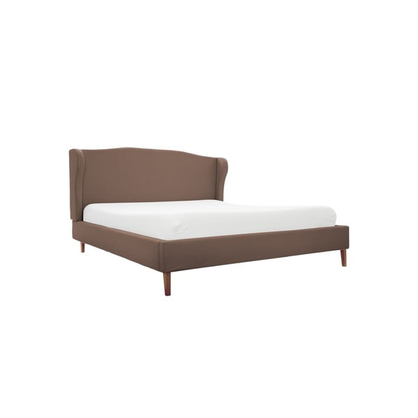 Hnedá posteľ s prírodnými nohami Vivonita Windsor, 140 × 200 cm