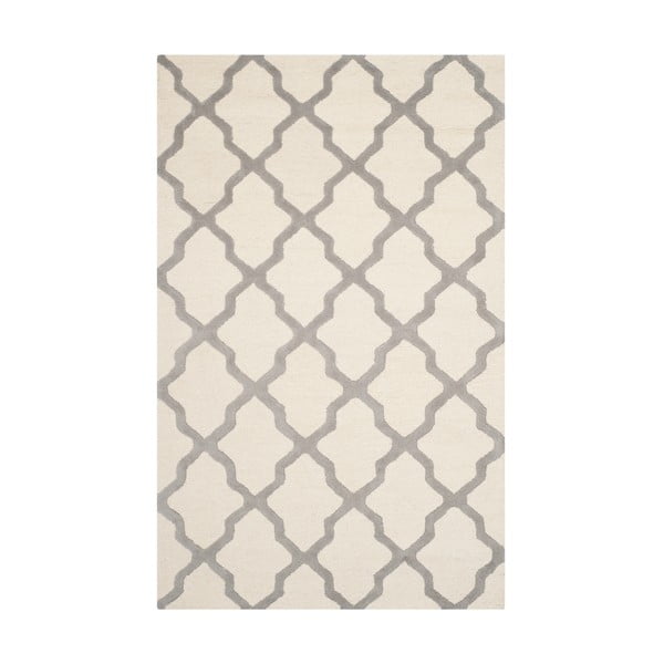 Bielo-sivý vlnený koberec Ava 121 × 182 cm
