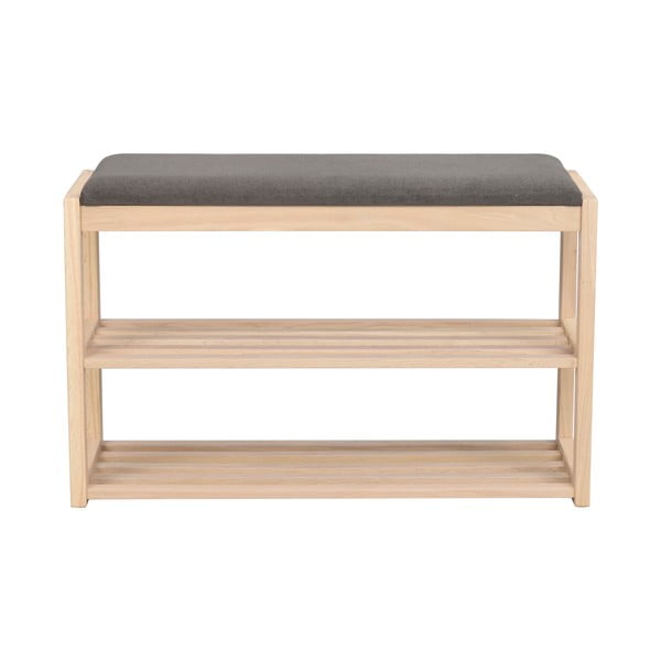 Skrinka na topánky z dubového dreva s lavicou v prírodnej farbe Confetti – Rowico-image-2