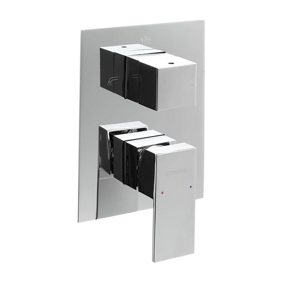 Podomietková sprchová batéria v lesklej striebornej farbe (3 výstupy) Latus – Sapho