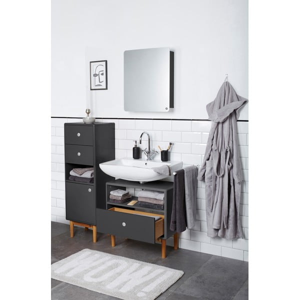 Antracitovosivá vysoká/závesná kúpeľňová skrinka 40x100 cm Color Bath – Tom Tailor-image-4