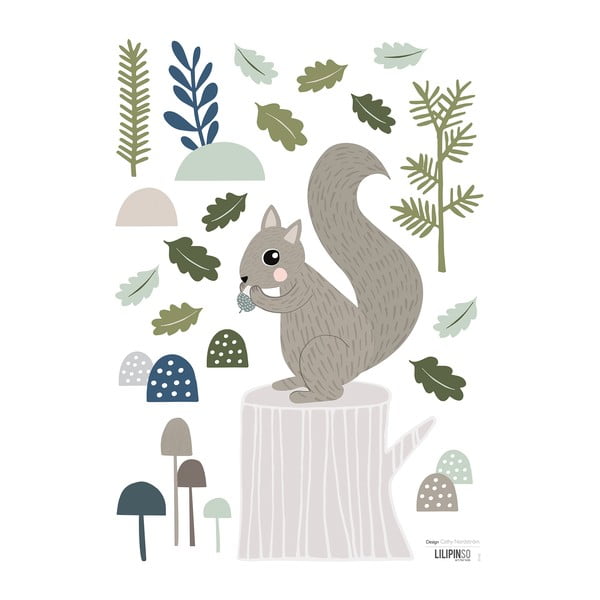 Hárok samolepiek 30x42 cm Squirrel – Lilipinso