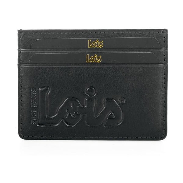 Pánske kožené puzdro na kreditky a vizitky LOIS no. 398, čierne