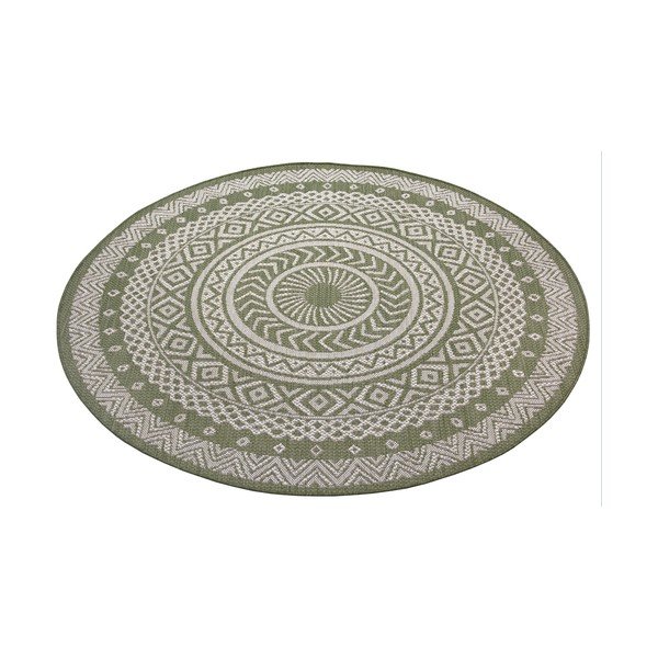 Zeleno-béžový vonkajší koberec Ragami Round, ø 120 cm-image-2