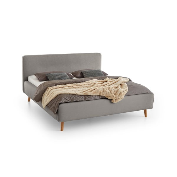 Sivá čalúnená jednolôžková posteľ bez roštu 120x200 cm Mattis – Meise Möbel-image-2