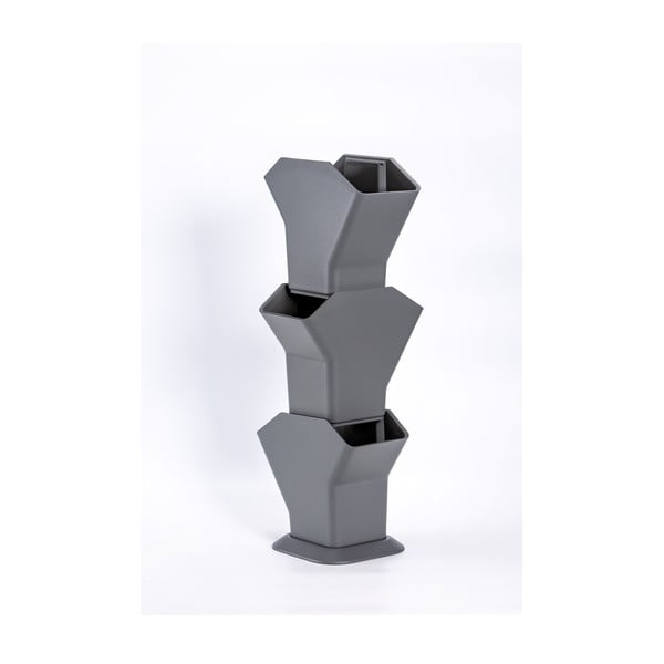Sivý samozavlažovací vertikálny kvetináč Plastia Tree-image-4