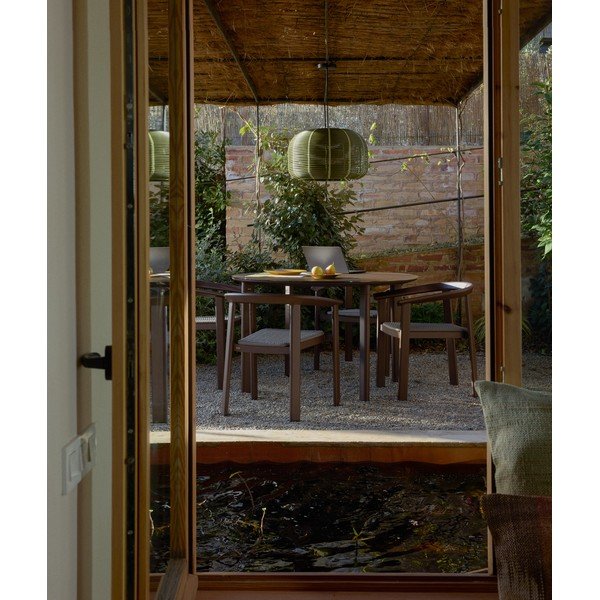 Okrúhly záhradný jedálenský stôl so sklenenou doskou ø 120 cm Erice – Kave Home-image-2
