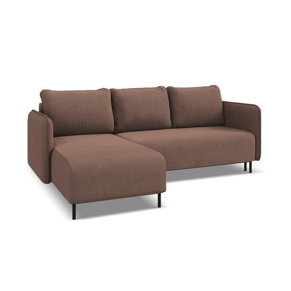 Ružová rozkladacia/s úložným priestorom rohová pohovka (ľavý roh) Luana – Makamii-image-4