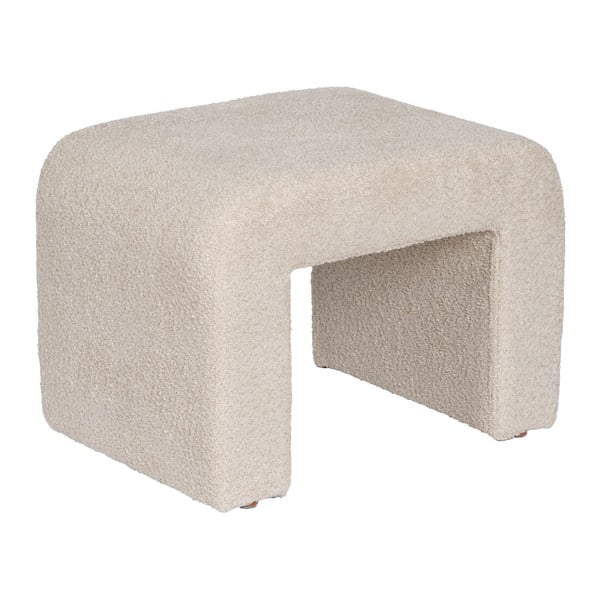 Béžový taburet z textílie buklé Suave – Ixia