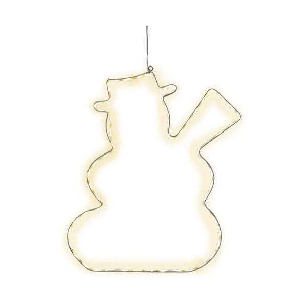 Závesná svietiaca LED dekorácia Star Trading Lumiwall Snowman, výška 50 cm
