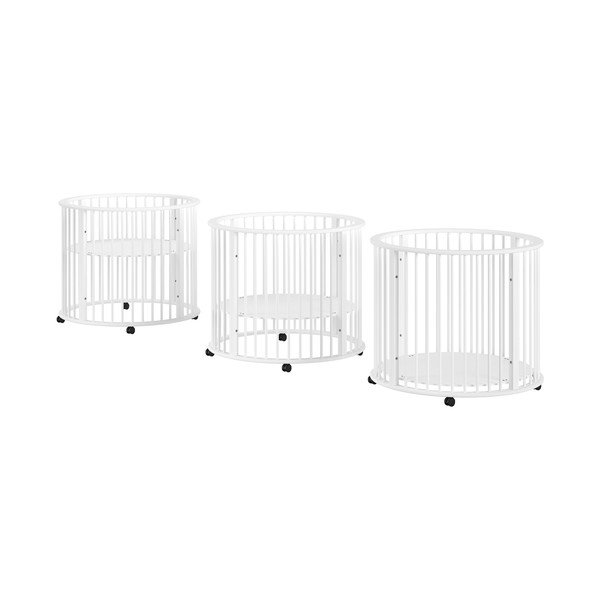 Biela detská ohrádka z bukového dreva 90x90 cm Dino – Vipack-image-2