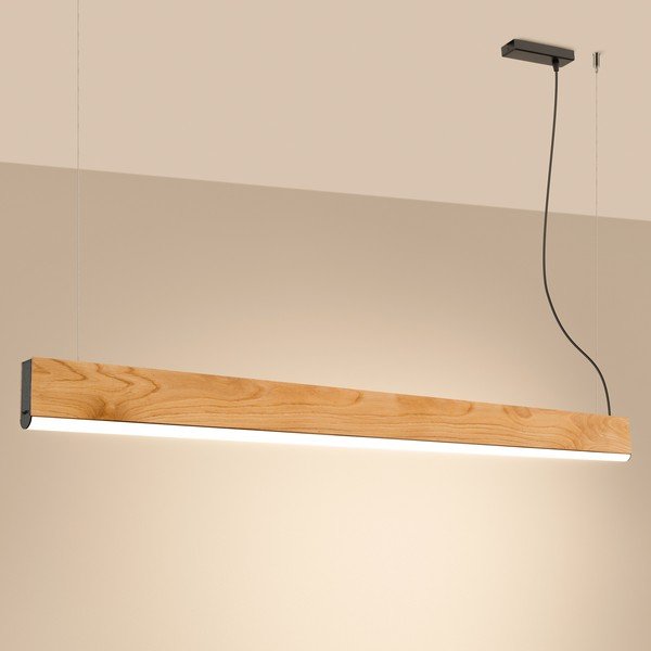 LED závesné svietidlo z masívneho dreva v prírodnej farbe LYKKE – Thoro-image-1