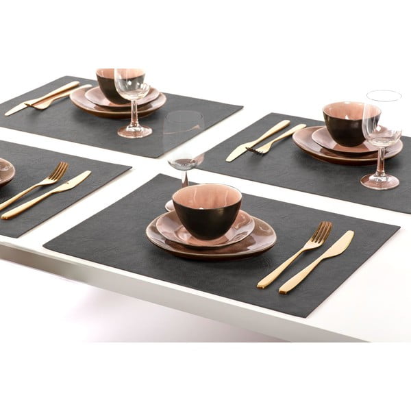 Čierne prestieranie z imitácie kože ZicZac Troja Rectangle, 33 x 45 cm-image-1