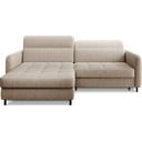 Béžová ženilková rozkladacia/s úložným priestorom rohová pohovka (ľavý roh/s leňoškou) Gomsi – ELTAP