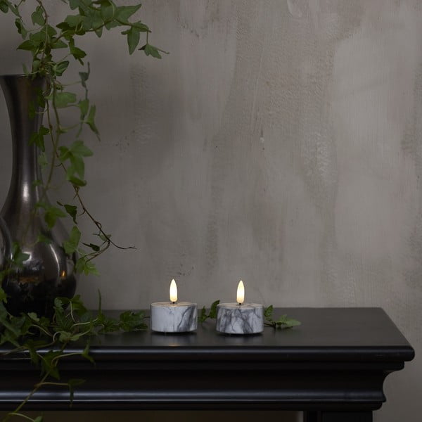 LED sviečky v súprave 2 ks (výška  6 cm) Flamme Marble – Star Trading-image-1